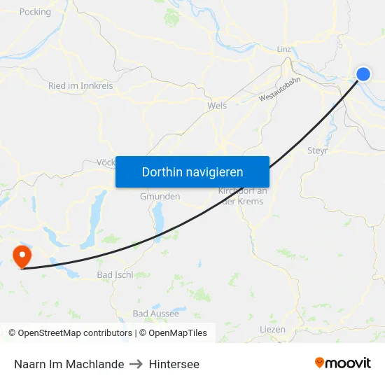 Naarn Im Machlande to Hintersee map