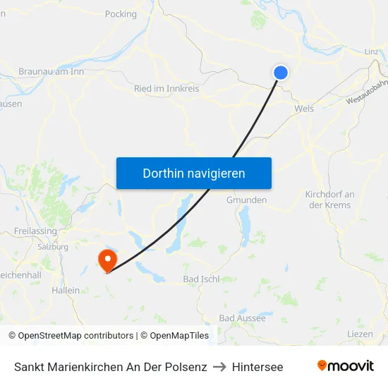 Sankt Marienkirchen An Der Polsenz to Hintersee map