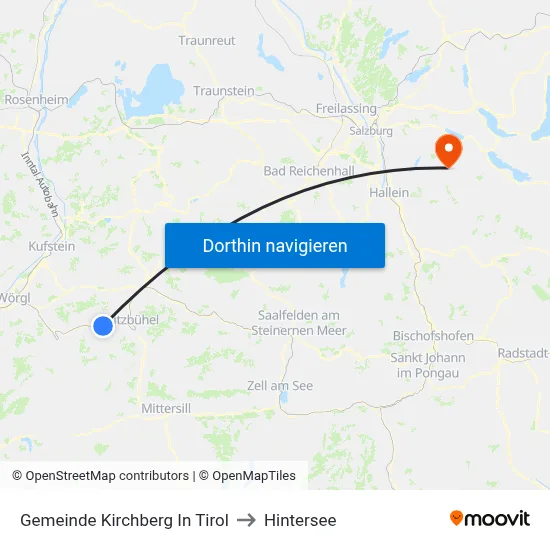 Gemeinde Kirchberg In Tirol to Hintersee map