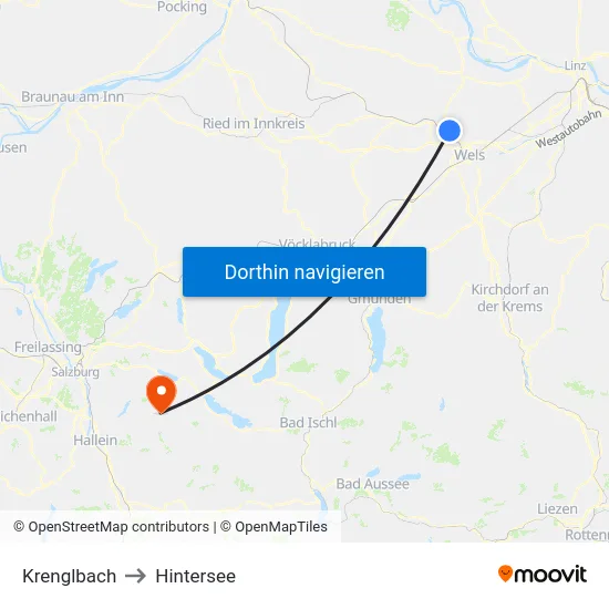 Krenglbach to Hintersee map