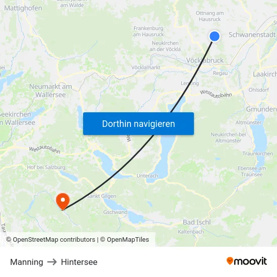 Manning to Hintersee map