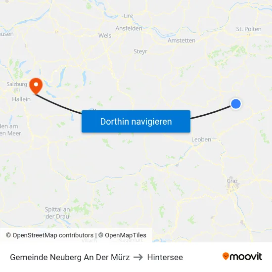 Gemeinde Neuberg An Der Mürz to Hintersee map