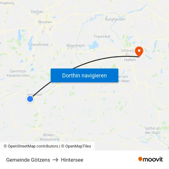 Gemeinde Götzens to Hintersee map