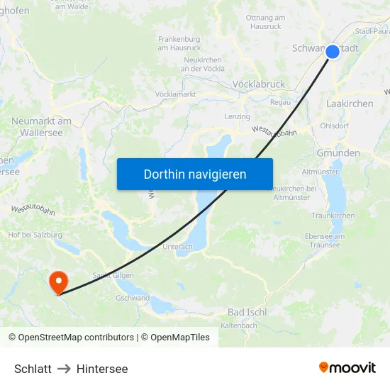 Schlatt to Hintersee map