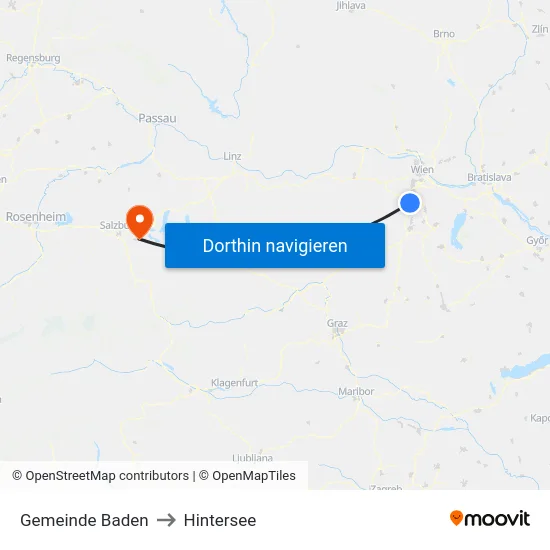 Gemeinde Baden to Hintersee map