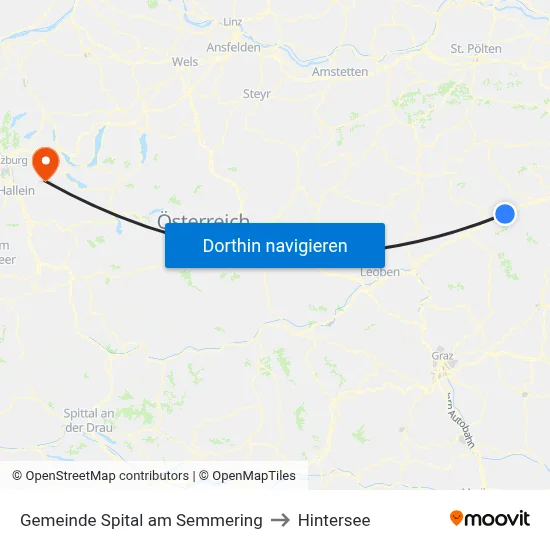 Gemeinde Spital am Semmering to Hintersee map