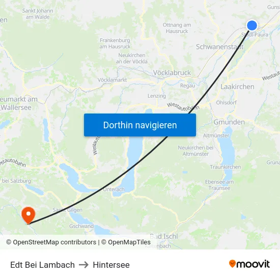 Edt Bei Lambach to Hintersee map