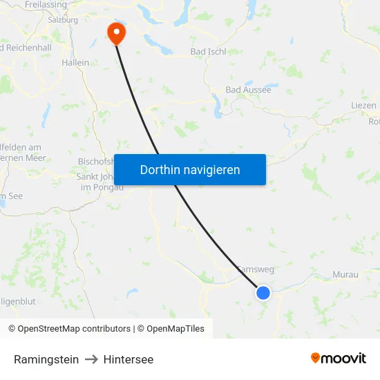 Ramingstein to Hintersee map