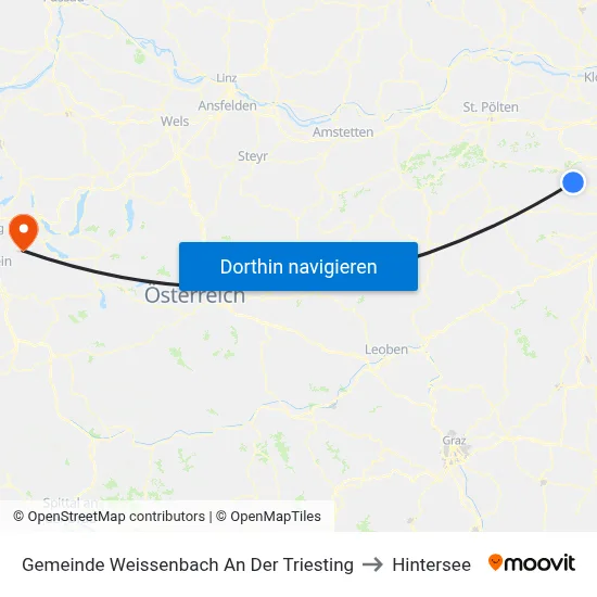 Gemeinde Weissenbach An Der Triesting to Hintersee map