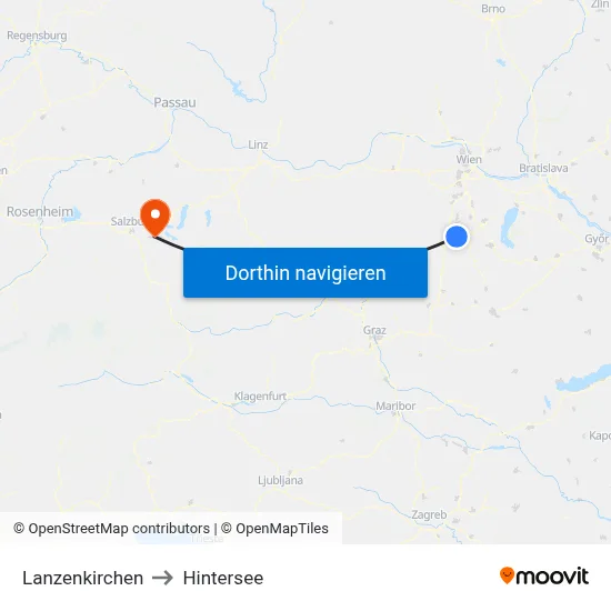 Lanzenkirchen to Hintersee map