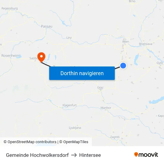 Gemeinde Hochwolkersdorf to Hintersee map