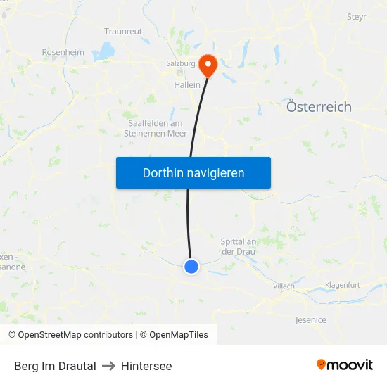 Berg Im Drautal to Hintersee map