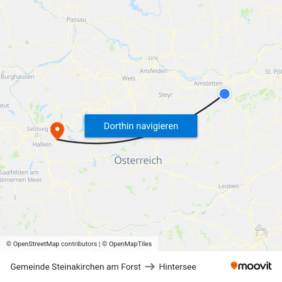 Gemeinde Steinakirchen am Forst to Hintersee map