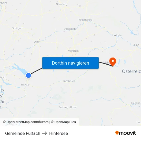 Gemeinde Fußach to Hintersee map
