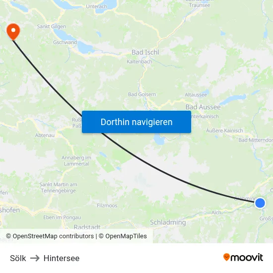 Sölk to Hintersee map
