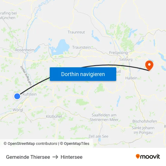 Gemeinde Thiersee to Hintersee map