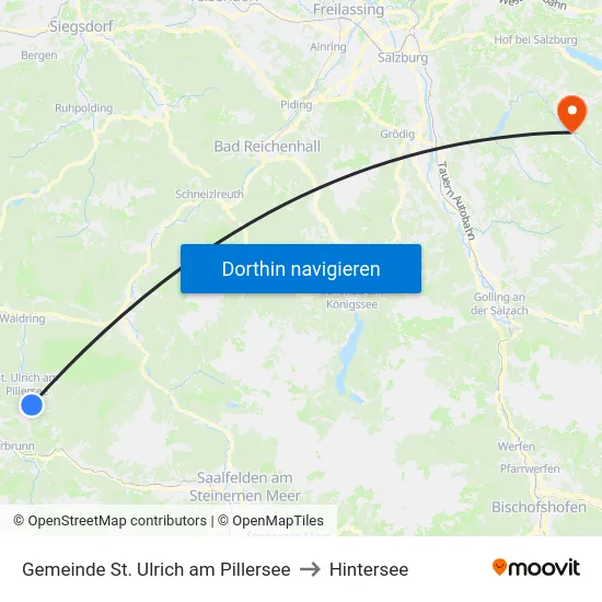 Gemeinde St. Ulrich am Pillersee to Hintersee map