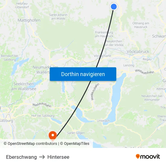 Eberschwang to Hintersee map