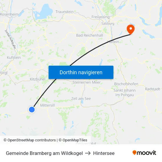 Gemeinde Bramberg am Wildkogel to Hintersee map