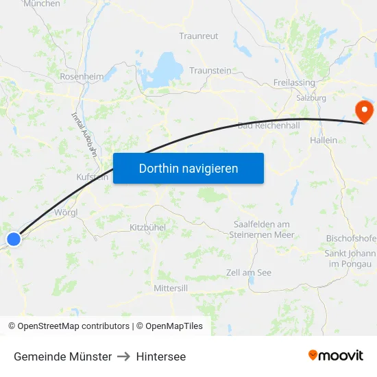 Gemeinde Münster to Hintersee map