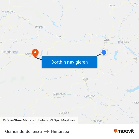 Gemeinde Sollenau to Hintersee map