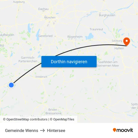 Gemeinde Wenns to Hintersee map