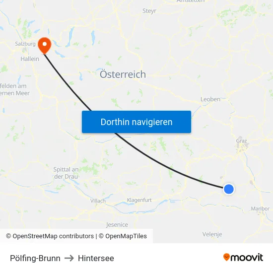 Pölfing-Brunn to Hintersee map