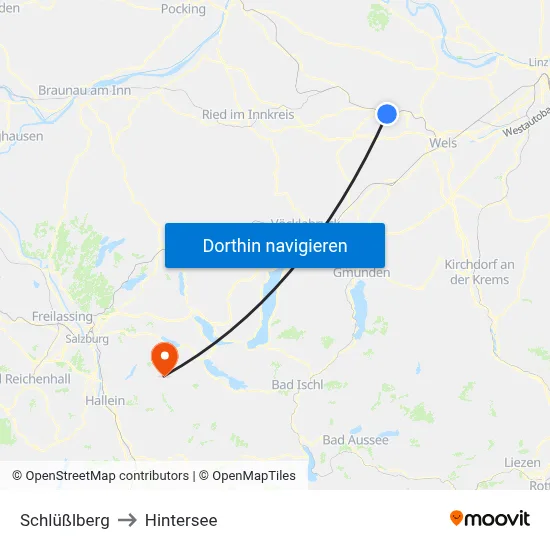 Schlüßlberg to Hintersee map