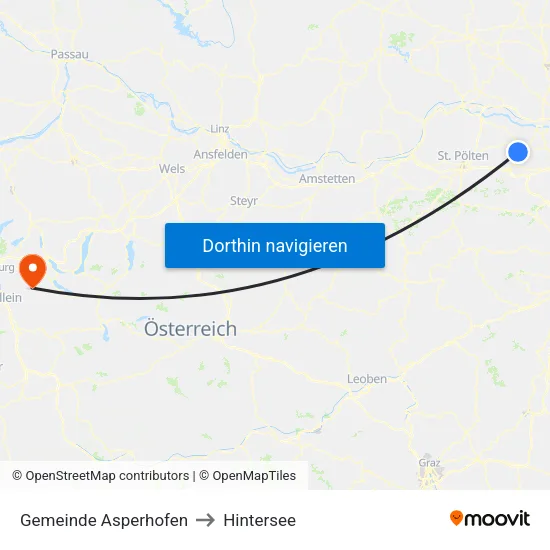 Gemeinde Asperhofen to Hintersee map