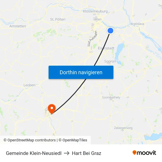 Gemeinde Klein-Neusiedl to Hart Bei Graz map