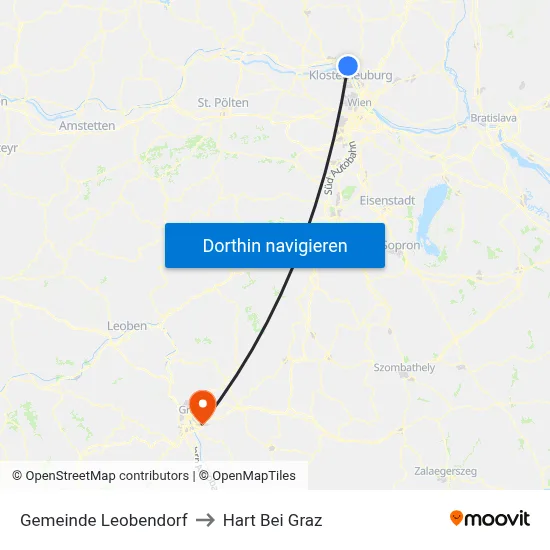 Gemeinde Leobendorf to Hart Bei Graz map