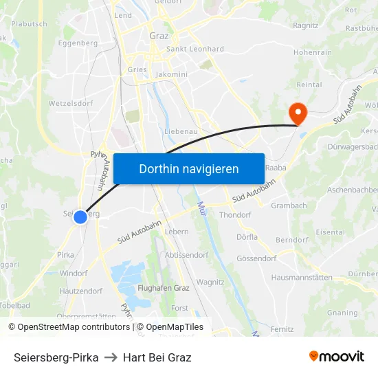 Seiersberg-Pirka to Hart Bei Graz map