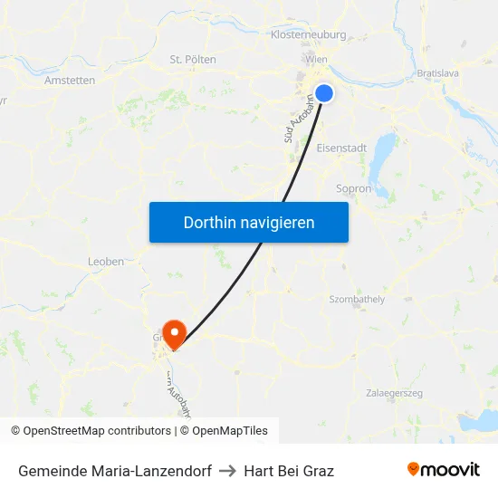 Gemeinde Maria-Lanzendorf to Hart Bei Graz map