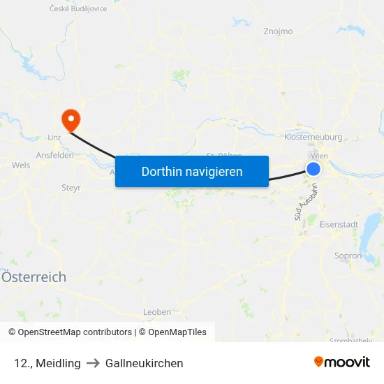 12., Meidling to Gallneukirchen map