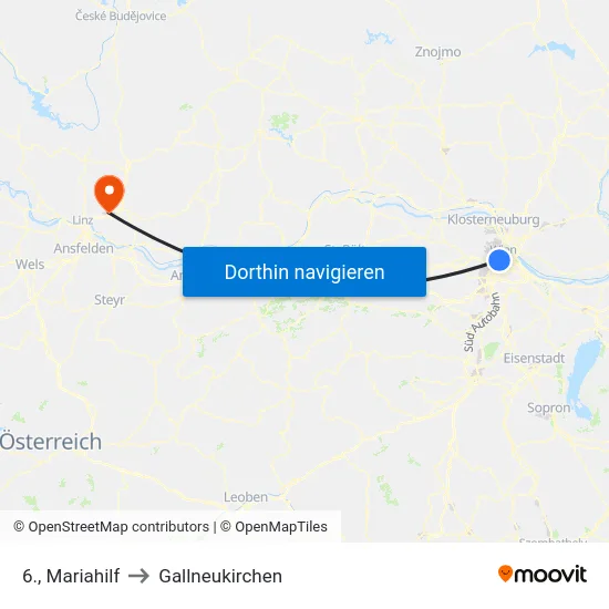 6., Mariahilf to Gallneukirchen map