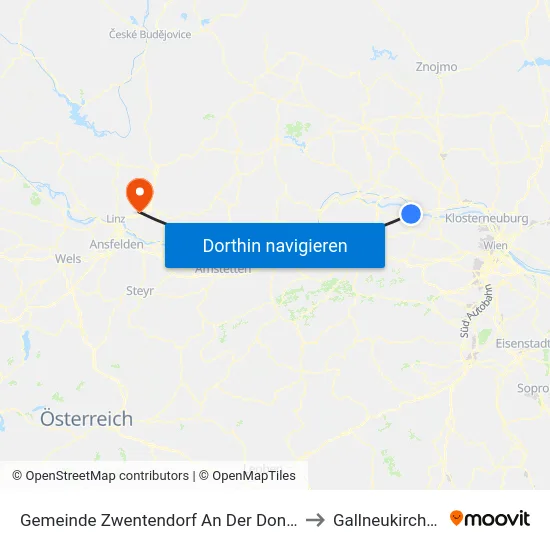 Gemeinde Zwentendorf An Der Donau to Gallneukirchen map
