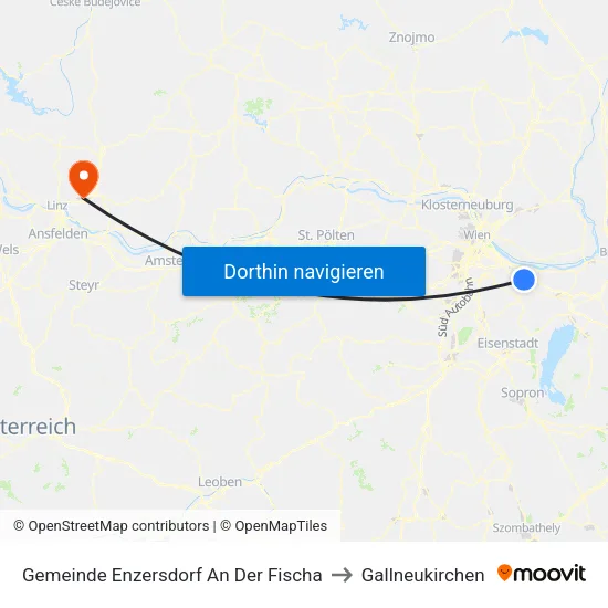 Gemeinde Enzersdorf An Der Fischa to Gallneukirchen map