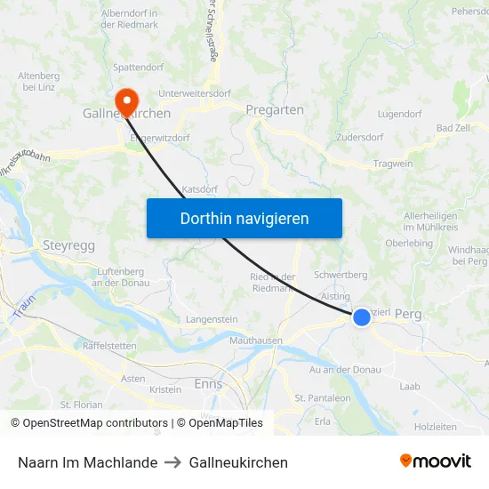 Naarn Im Machlande to Gallneukirchen map