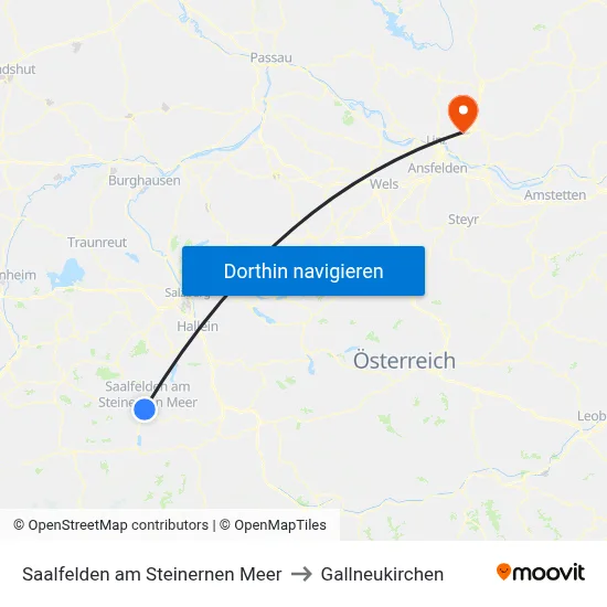 Saalfelden am Steinernen Meer to Gallneukirchen map