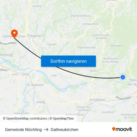Gemeinde Nöchling to Gallneukirchen map