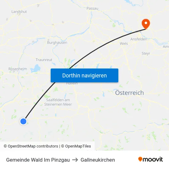Gemeinde Wald Im Pinzgau to Gallneukirchen map