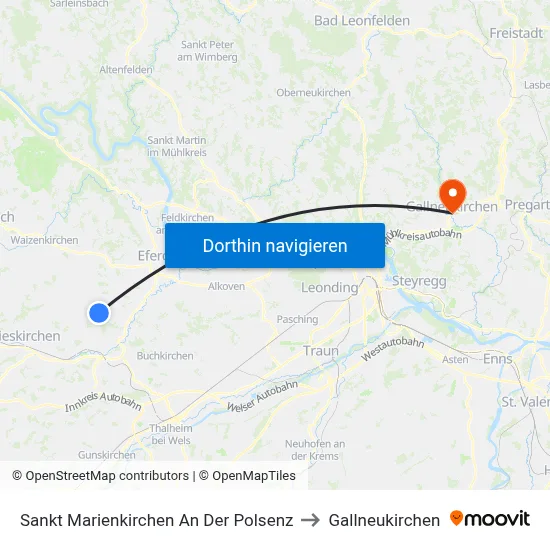 Sankt Marienkirchen An Der Polsenz to Gallneukirchen map