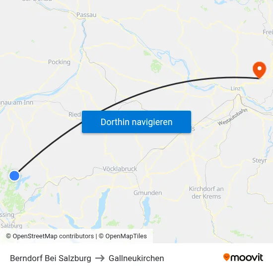 Berndorf Bei Salzburg to Gallneukirchen map