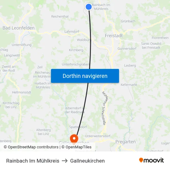 Rainbach Im Mühlkreis to Gallneukirchen map