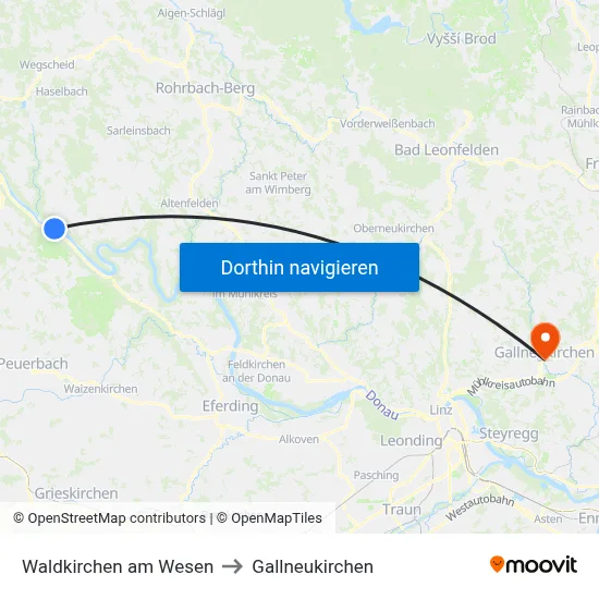 Waldkirchen am Wesen to Gallneukirchen map