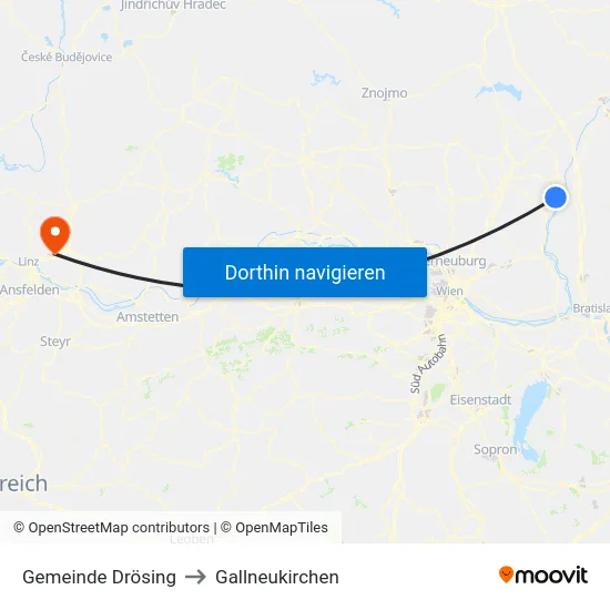 Gemeinde Drösing to Gallneukirchen map