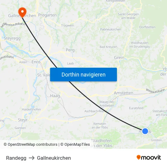 Randegg to Gallneukirchen map