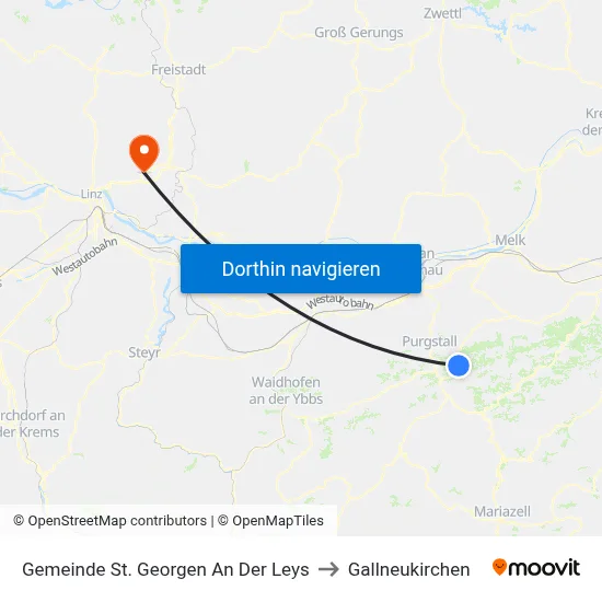 Gemeinde St. Georgen An Der Leys to Gallneukirchen map