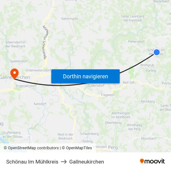 Schönau Im Mühlkreis to Gallneukirchen map
