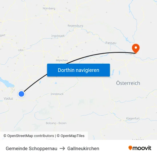 Gemeinde Schoppernau to Gallneukirchen map